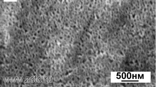 СЭМ-изображения поверхности анодных неструктурированных анодных оксидов на титане